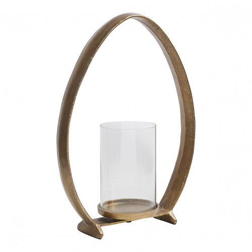 OVAÉ candle holder in metal antique brass finish - Large model - H. 39 cm