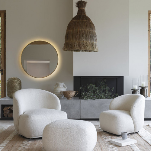 LISETTE pouf in bouclé - Cream