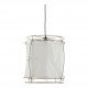 Suspension JADE en tissu blanc et métal doré finition laiton - Petit modèle - H. 65 cm