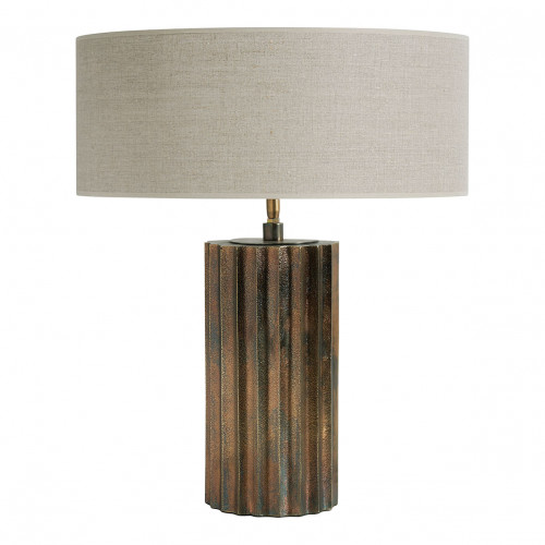Pied de lampe ATHÉNA en métal finition laiton antique - ø 15 x 33 cm