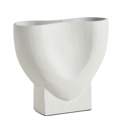 CÉLESTE white metal vase - Small model - H. 21 cm