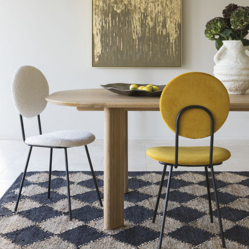 COLETTE Chair in velvet and metal - Saffron