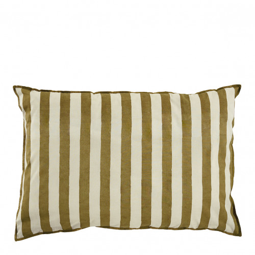 Housse de coussin BAYADÈRE en coton - Crème et cumin - 60 x 40 cm