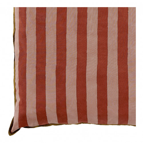 BAYADÈRE cotton cushion cover - Nude and brick red - 80 x 50 cm