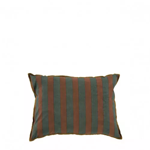 Housse de coussin BAYADÈRE en coton - Bleu pétrole et terracotta - 40 x 30 cm Housse de coussin BAYADÈRE en coton - Bleu pétrole et terracotta - 40 x 30 cm