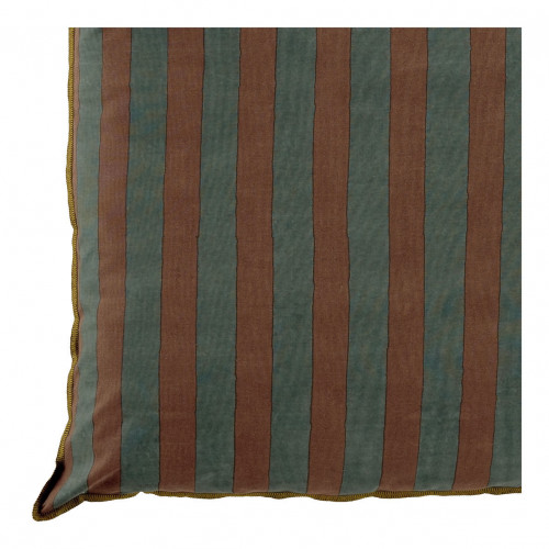 Housse de coussin BAYADÈRE en coton - Bleu pétrole et terracotta - 80 x 50 cm Housse de coussin BAYADÈRE en coton - Bleu pétrole et terracotta - 80 x 50 cm