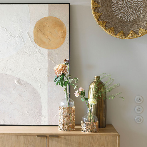 Décoration murale MALENA en jonc de mer et raphia - ø 70 cm