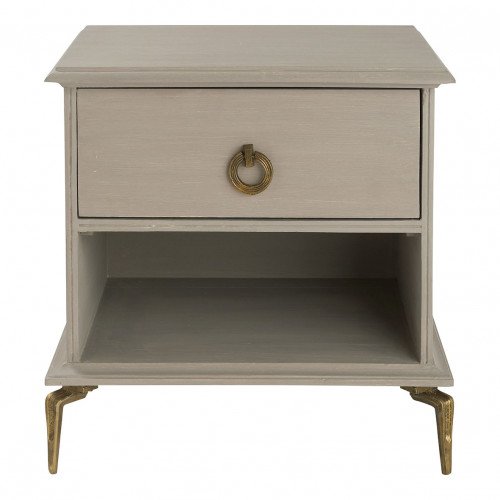 GABRIELLE Taupe Bedside Table