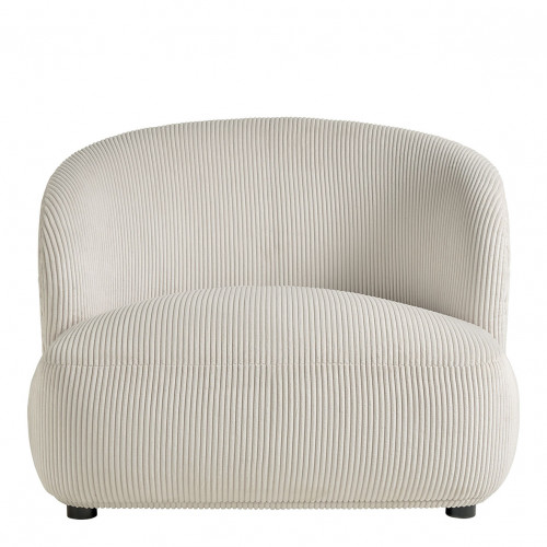 LISETTE large armchair in ribbed velvet - Cream