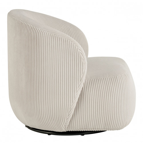 LISETTE armchair in ribbed velvet - Cream