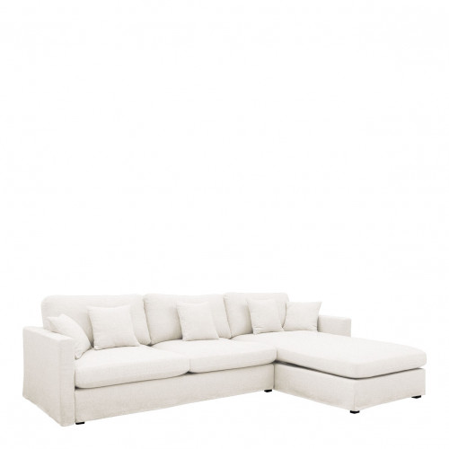 ANGIE reversible chaise sofa in linen - White