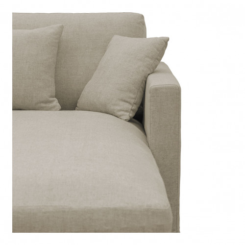 ANGIE Reversible chaise lounge sofa in linen - Beige