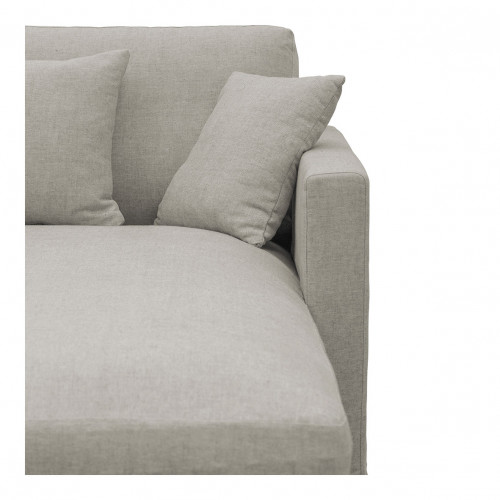 ANGIE reversible chaise sofa in linen blend - Light gray