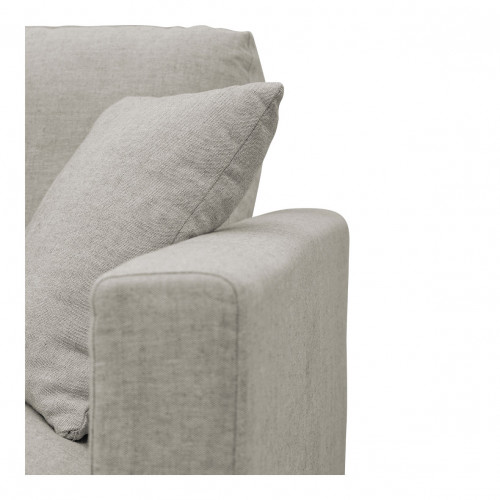 ANGIE reversible chaise sofa in linen blend - Light gray