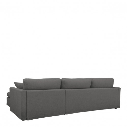 ANGIE reversible chaise sofa in linen - Dark gray