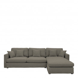 ANGIE Reversible Chaise Sofa in Linen - Taupe