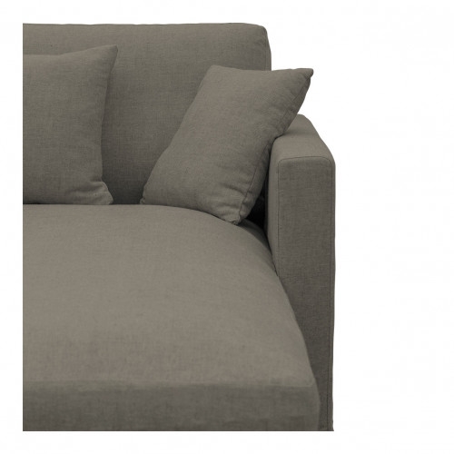 ANGIE Reversible Chaise Sofa in Linen - Taupe