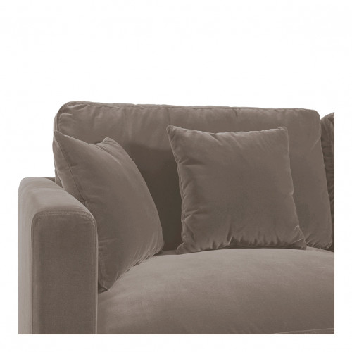 ANGIE Reversible Chaise Sofa in Velvet - Taupe