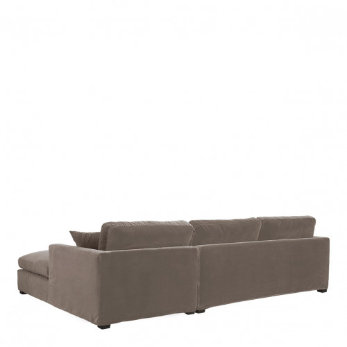 ANGIE Reversible Chaise Sofa in Velvet - Taupe