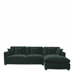 ANGIE Reversible Chaise Sofa in Velvet - Forest Green