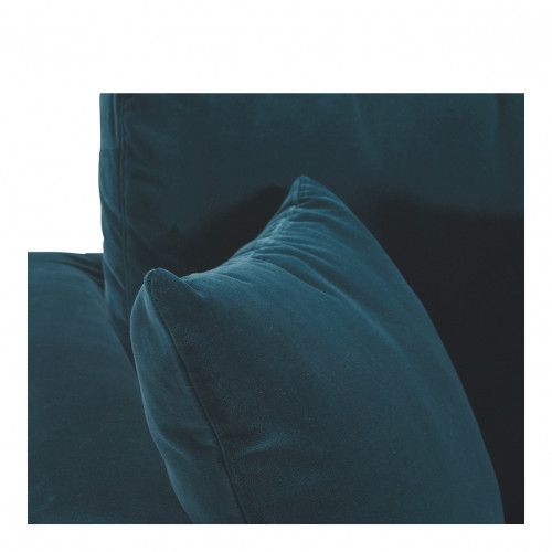 Canapé méridienne réversible ANGIE en velours - Bleu paon