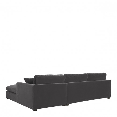 ANGIE reversible chaise sofa in velvet - Dark gray