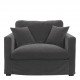 Fauteuil ANGIE en velours - Gris foncé