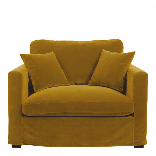 ANGIE armchair in velvet - Saffron