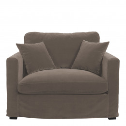 ANGIE armchair in velvet - Taupe