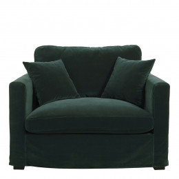 ANGIE Armchair in velvet - Forest green