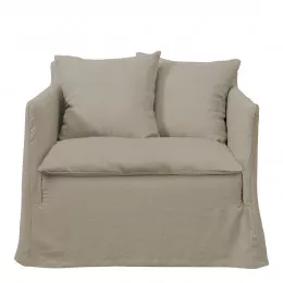 Fauteuil GABRIEL en lin - Beige