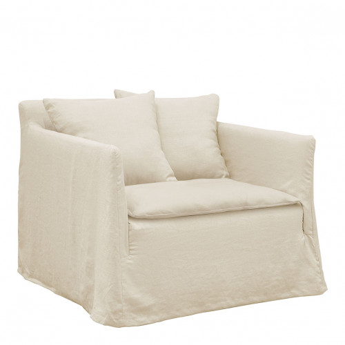 GABRIEL Armchair in linen blend - Ecru