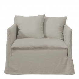 GABRIEL Armchair in linen blend - Light gray