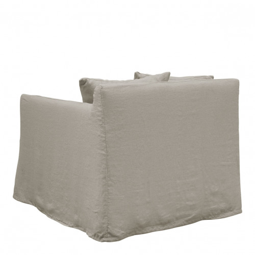 GABRIEL Armchair in linen blend - Light gray