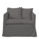 Fauteuil GABRIEL en lin - Gris foncé