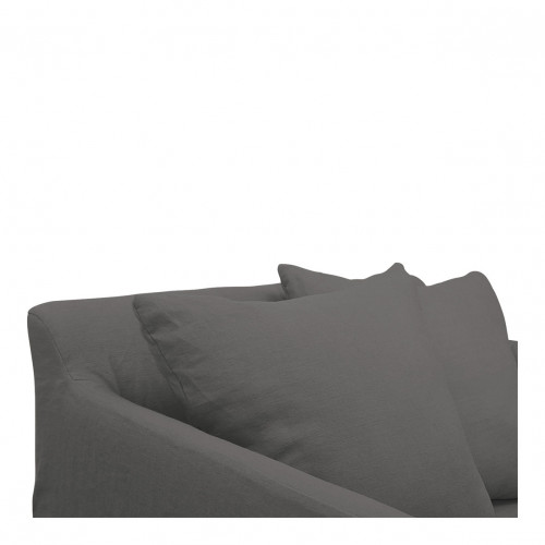 GABRIEL Armchair in linen - Dark gray