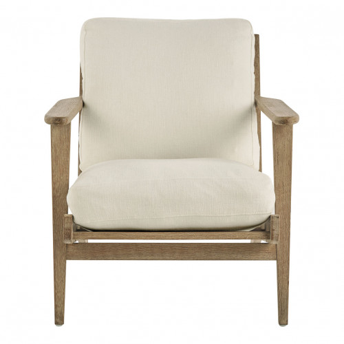 JULES Armchair in Cotton and Linen - Ecru