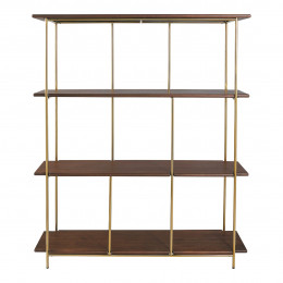 VICTOR Bookcase in Waxed Mango Wood Walnut Finish