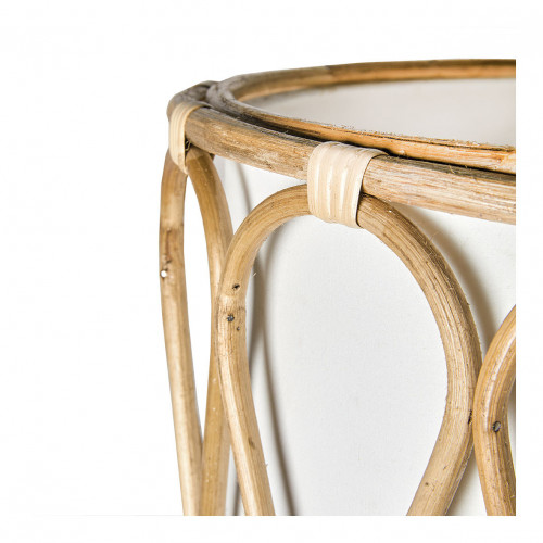 Cylinder Lampshade in Rattan and Cotton - ø 40.5 x 30.5 cm