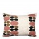 Housse de coussin GALETS en polycoton brodé - Rose et curry - 60 x 40 cm