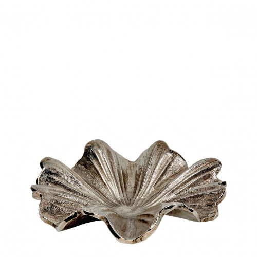 Set of 2 FLORA trays in metal with aged nickel finish
