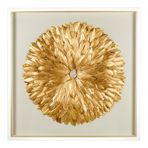FLEUR Wall Decoration in Feathers - Golden