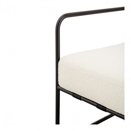 GASPARD Armchair in Bouclé and Metal - Cream