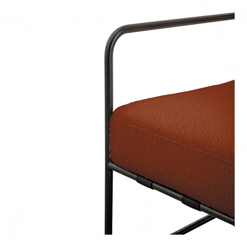 GASPARD Armchair in Bouclé and Metal - Terracotta