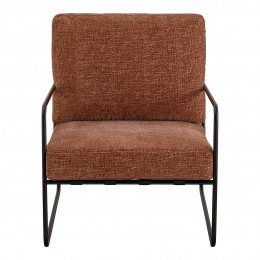 GASPARD Armchair in Jacquard Velvet Fabric and Metal - Rosewood