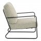 Fauteuil GASPARD en tissu jacquard de velours et métal - Sable