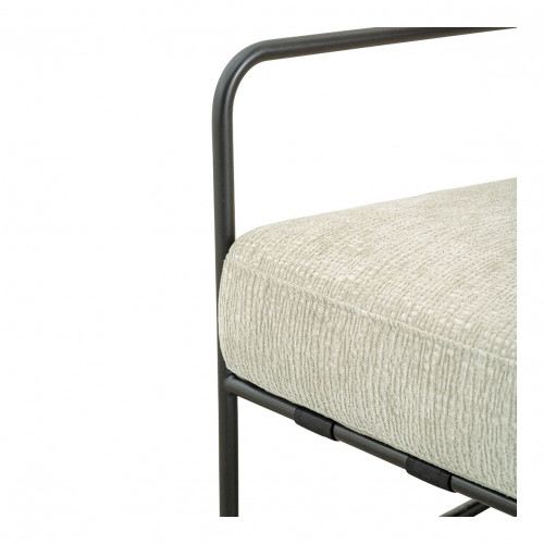 GASPARD Armchair in Jacquard Velvet Fabric and Metal - Sand