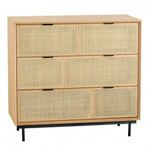 AUGUSTIN Light Oak and Caning Dresser