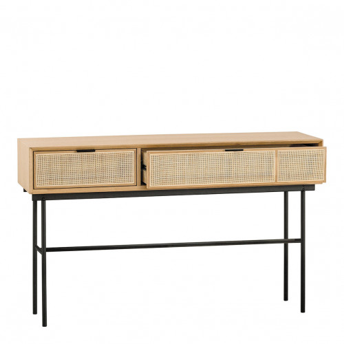 AUGUSTIN Light Oak and Caning Console