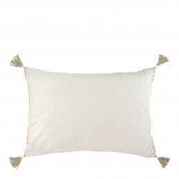 Housse de coussin MATTÉO en velours de coton - Blanc - 60 x 40 cm